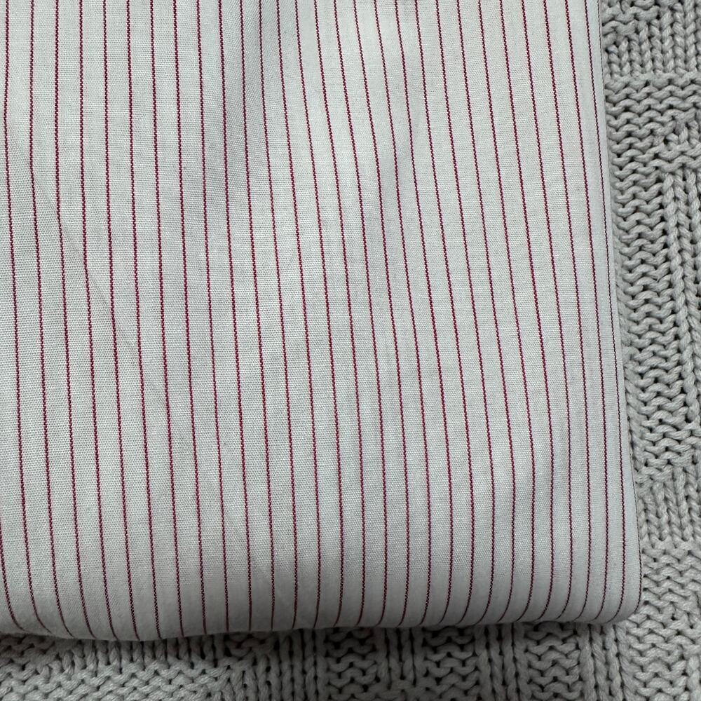 Tom James Red Pinstripe Custom Made Button Down S… - image 5